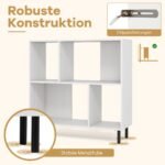 Knygų lentyna su keturiais skyriais ir metalinėmis kojomis (Balta)