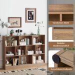 Daugiapakopis atvirų lentynų stovas dešimčiai skyrių (Natūrali)