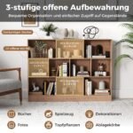 Daugiapakopis atvirų lentynų stovas dešimčiai skyrių (Natūrali)