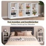 Medinis dviejų pakopų knygų lentynų komplektas su apsauga nuo apsivertimo (Balta)