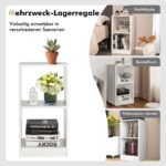 Medinis dviejų pakopų knygų lentynų komplektas su apsauga nuo apsivertimo (Balta)