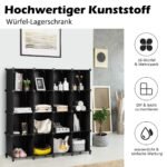 Modulinė 16 skyrių saugojimo lentyna (Juoda)