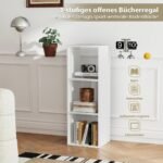 3 skyrių atviras lentynų komplektas (Balta)