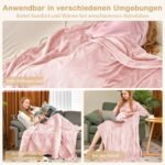 Elektrinis šildomas pledas su keturių lygių temperatūra ir laikmačiu (Rožinė)