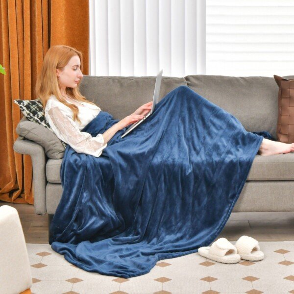 Elektrinė antklodė su 4 šildymo lygiais ir automatiniu išjungimu (Mėlyna)