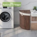 Bambukinė skalbinių dėžė su dangčiu (Kavos)