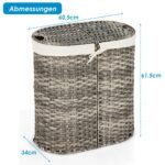 Pintasis dalinamų skalbinių krepšys su dangčiu 110L (Pilka)