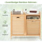 Ištraukiamas dvidalis skalbinių krepšys (Natūrali)