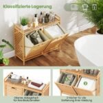 Ištraukiamas dvidalis skalbinių krepšys (Natūrali)