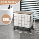 Talpus skalbinių krepšys su ratukais ir dangčiu (Juoda)