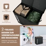Dvigubas skalbinių dėžės organizatorius su dangčiu 115 L (Juoda)