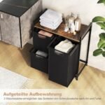 Daugiafunkcis skalbinių krepšys su lentyna ir trimis išimamomis talpomis (Juoda)