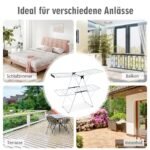 Sulankstomas dviaukštis drabužių džiovinimo stovas su reguliuojamais sparnais (Balta)