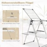 Sulankstomas dviejų pakopų džiovintuvas su ištraukiamomis atramomis (Sidabrinė)