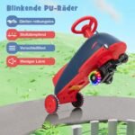Elektrinis paspiriamasis automobilis vaikams su švytinčiais ratais (Mėlyna)