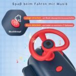Elektrinis paspiriamasis automobilis vaikams su švytinčiais ratais (Mėlyna)