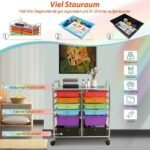 Vežimėlis su 12 stalčių ir stabdžiais (Daugiaspalvis)