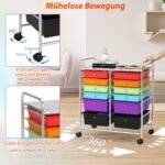 Vežimėlis su 12 stalčių ir stabdžiais (Daugiaspalvis)