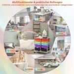 Vežimėlis su 12 stalčių ir stabdžiais (Daugiaspalvis)