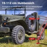 Automobilio domkratas 3T 112 cm kėlimo aukštis (Raudona)