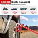 Automobilio domkratas 3T 112 cm kėlimo aukštis (Raudona)