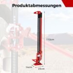 Automobilio domkratas 3T 112 cm kėlimo aukštis (Raudona)