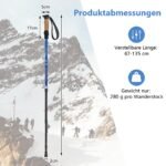 Aliuminio teleskopinės žygio lazdos reguliuojamo ilgio (Mėlyna)