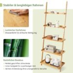 Penkių pakopų kopėčios tipo lentyna su apsauga nuo apvirtimo (Natūrali)