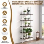 5 pakopų laiptuotas lentynos stovas su metaliniu rėmu (Ruda)