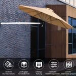 Stacionarus lauko skėtis su reguliuojamu stiebu ir vėdinimo anga (Smėlio)