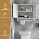 Pakabinama vonios spintelė su rankšluosčių laikikliu (Balta)