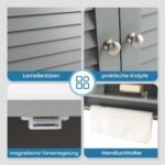 Pakabinama spintelė su dviem lamelinėm durelėm (Pilka)