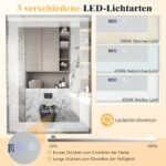 Sieninis veidrodis su LED apšvietimu ir atmintimi (Sidabrinė)