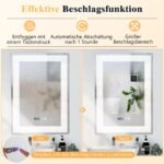 Sieninis veidrodis su LED apšvietimu ir atmintimi (Sidabrinė)