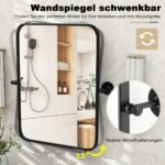 Pakreipiamas metalinio rėmo sieninis veidrodis (Juoda)