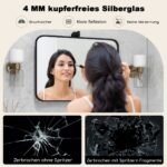 Pakreipiamas metalinio rėmo sieninis veidrodis (Juoda)