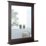 Stačiakampis vonios veidrodis su lentynėle (Ruda)