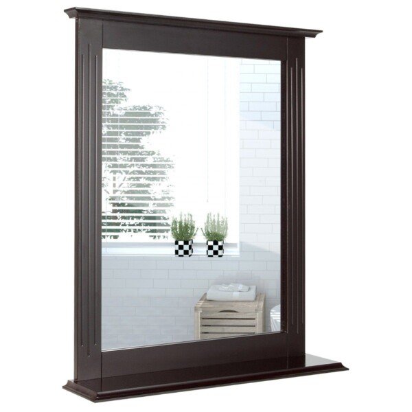 Stačiakampis vonios veidrodis su lentynėle (Ruda)