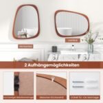 Dekoratyvinis netaisyklingos formos veidrodis su rėmeliu (Natūrali)