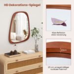 Dekoratyvinis netaisyklingos formos veidrodis su rėmeliu (Natūrali)