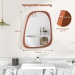 Dekoratyvinis netaisyklingos formos veidrodis su rėmeliu (Natūrali)