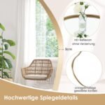 Asimetriškas sieninis veidrodis su metaliniu apvadu (Auksinė)