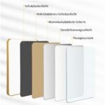 Stačiakampis sieninis veidrodis su metalo rėmu (Auksinė)