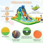 Didelė pripučiama vandens čiuožykla su baseinu ir laipiojimo siena (Spalvota)