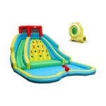 Pripučiamas vandens parkas su čiuožyklomis ir lipynėmis (Spalvotas)