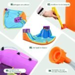 Pripučiama vandens pilis su čiuožykla ir laipiojimo sienele (Spalvota)