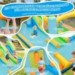 Pripučiamas vandens parkas su čiuožyklomis ir vandens patrankomis (Spalvotas)