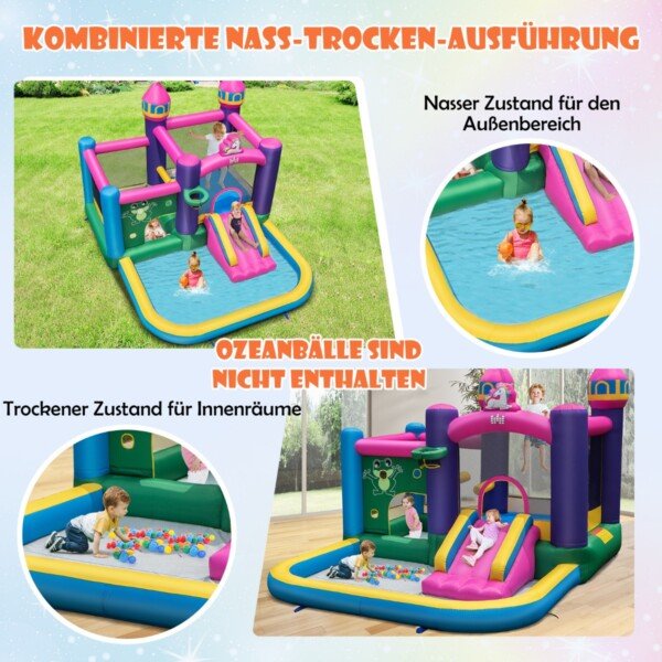 Pripučiama vandens čiuožykla su baseinėliu (Spalvota)