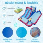 Pripučiama vandens čiuožykla su dvigubomis čiuožyklomis ir krepšinio lenta (Įvairiaspalvė)