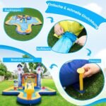 Pripučiamas vandens parkas su čiuožykla ir baseinu (Spalvotas)